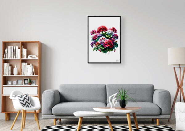 watercolour realist flowers geraniumpelargoniums office