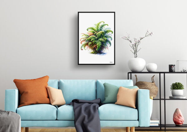 watercolour realist flowers hairy lip ferncheilanthes lanosa living room