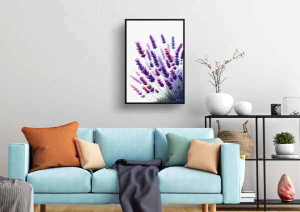 watercolour realist flowers lavenderlavendula living room