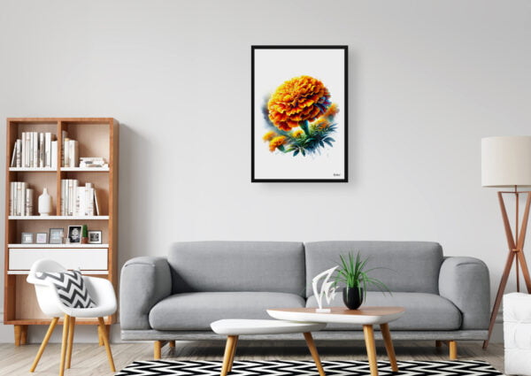 watercolour realist flowers marigoldtagetes office