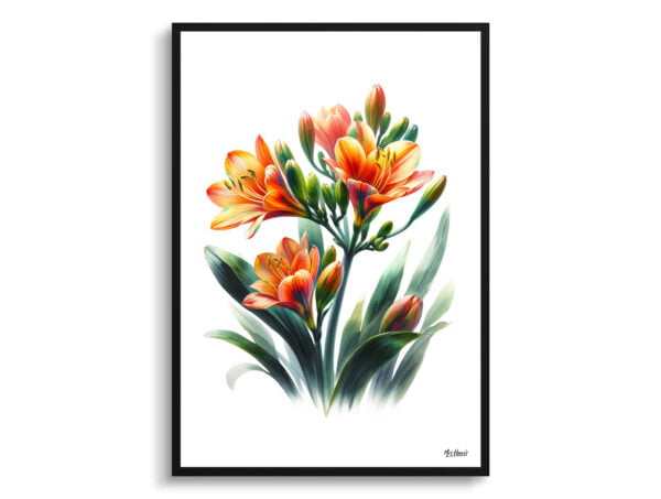 watercolour realist flowers natal lilyclivia front view