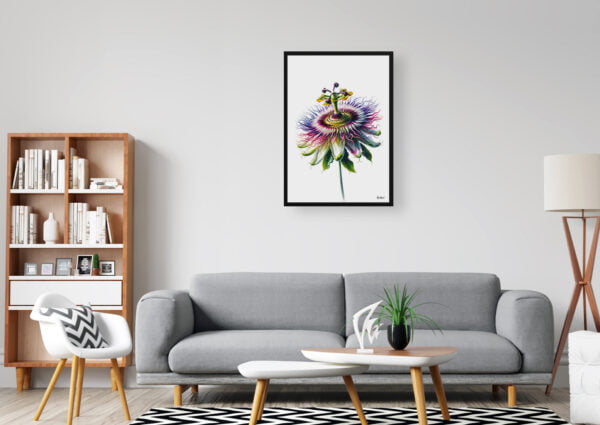 watercolour realist flowers passion flowerpassiflora office