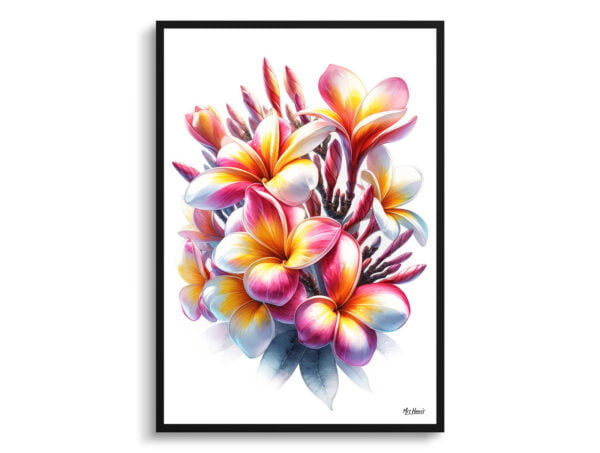 watercolour realist flowers plumeriafrangipani front view