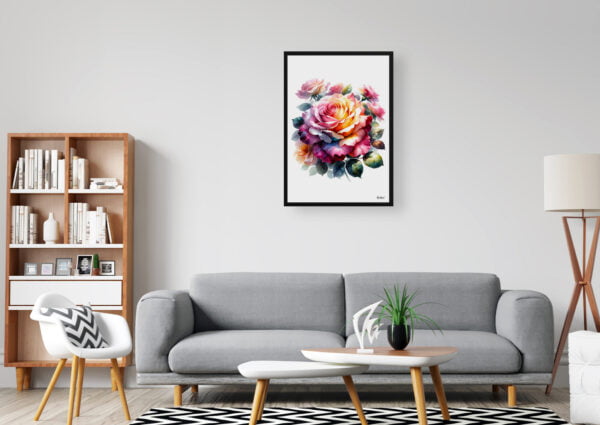 watercolour realist flowers roserosa office