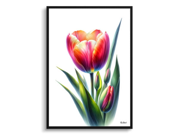 watercolour realist flowers tuliptulipa front view