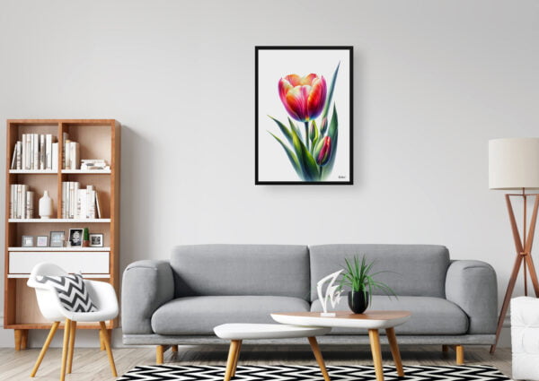 watercolour realist flowers tuliptulipa office