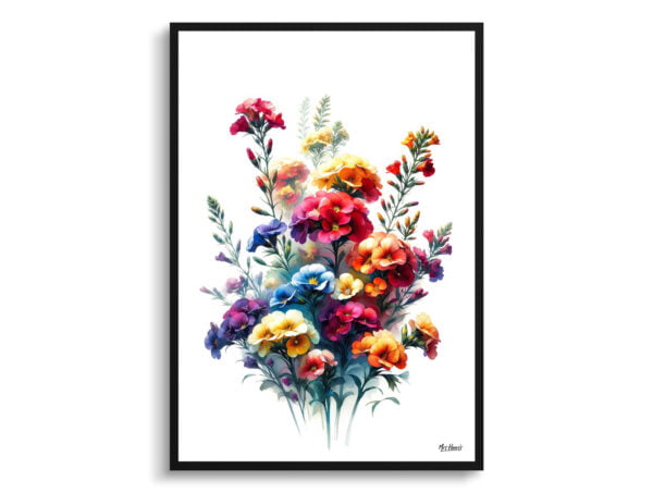 watercolour realist flowers wallflowerserysimum front view