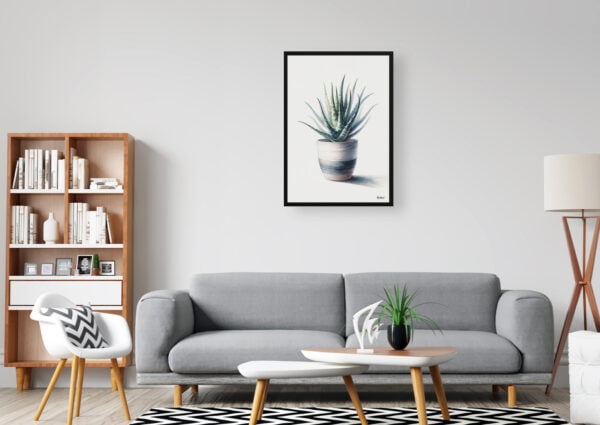 watercolour realist home plants aloe veraaloe barbadensis office