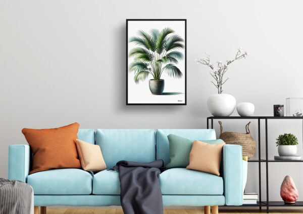 watercolour realist home plants areca palmsdypsis lutescens living room