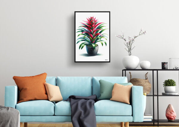 watercolour realist home plants bromeliadsbromeliaceae living room