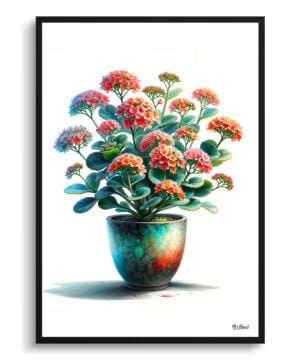 watercolour realist home plants kalanchoeblossfeldiana front view