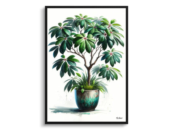 watercolour realist home plants money treeguiana chestnut front view