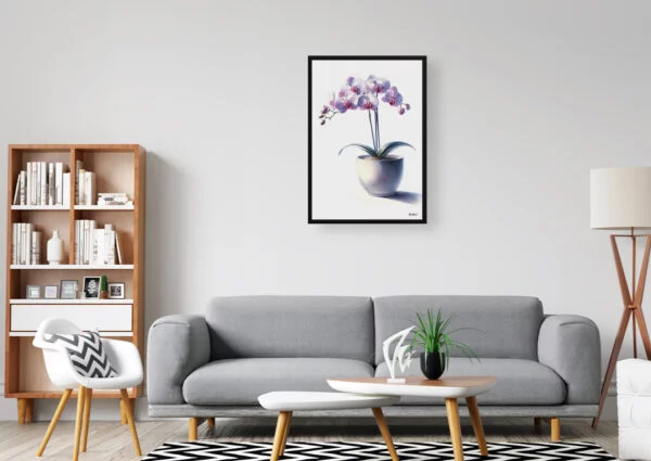 watercolour realist home plants moth orchidphalaenopsis amabilis office