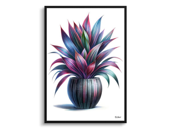 watercolour realist home plants oyster planttradescantia spathacea front view