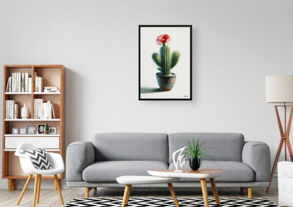 watercolour realist home plants peanut cactusechinopsis chamaecereus office