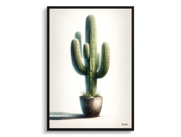 watercolour realist home plants saguaro cactuscarnegiea gigantea front view