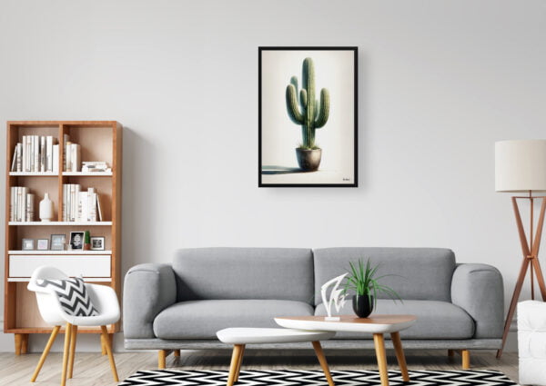 watercolour realist home plants saguaro cactuscarnegiea gigantea office