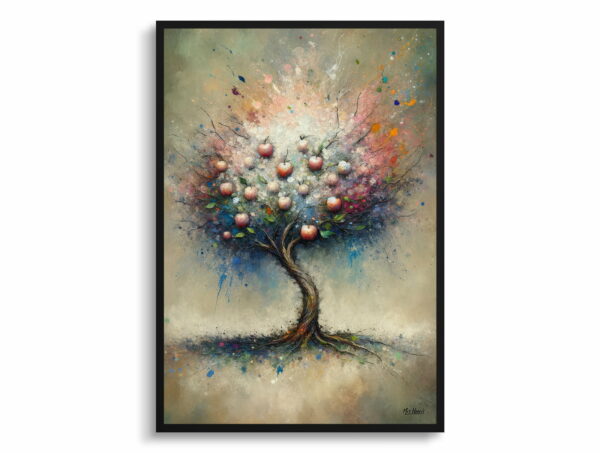 oil whimsical flowers apple treemalus domestica front view 1