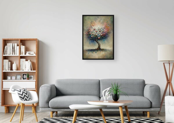 oil whimsical flowers apple treemalus domestica office 1