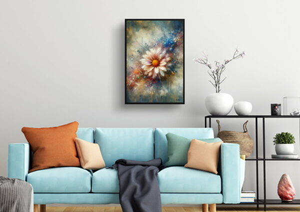 oil whimsical flowers asteraceaechrysanthemum living room 1