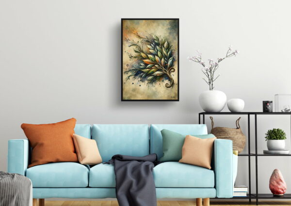 oil whimsical flowers bay laurellaurus nobilisl living room 1