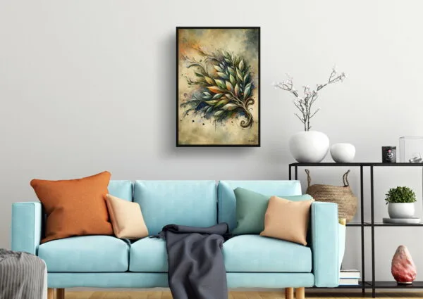 Bay Laurel (Laurus nobilisl) Oil Painting Style Art Print - Whimsical Painting Framed Plant Wall Art - Image 10