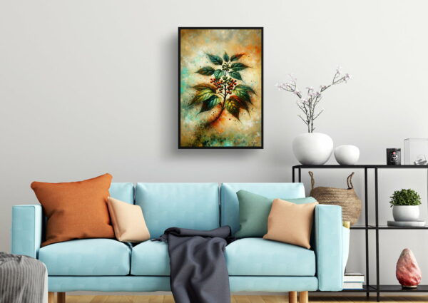 Big Leaved Pepper Vine (Ampelopsis megalophylla) Oil Painting Style Art Print - Whimsical Painting Framed Plant Wall Art - Image 10