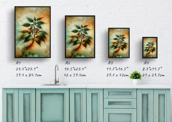 Big Leaved Pepper Vine (Ampelopsis megalophylla) Oil Painting Style Art Print - Whimsical Painting Framed Plant Wall Art - Image 12