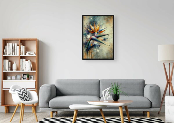 oil whimsical flowers bird of paradisestrelitzia office 1