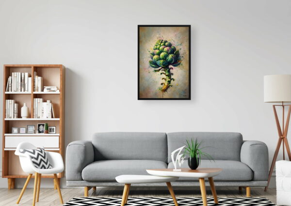 oil whimsical flowers brassica oleraceabrussel sprouts office 1