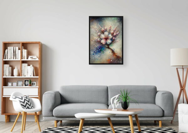 oil whimsical flowers cherry blossomsakura office 1