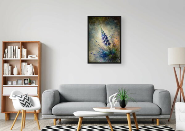 oil whimsical flowers delphiniumlarkspur office 1