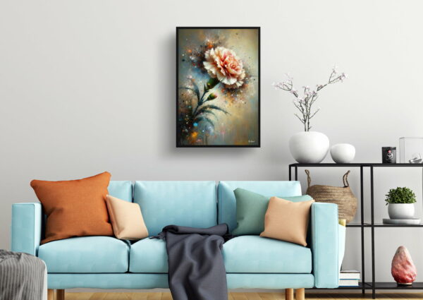 oil whimsical flowers dianthus caryophylluscarnation living room 1