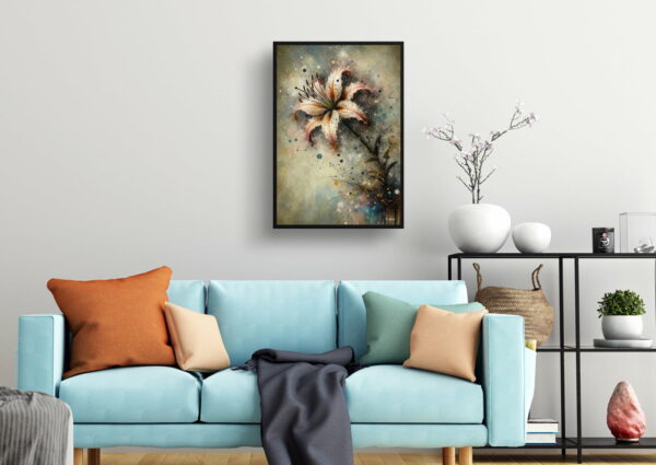 oil whimsical flowers fawn lilieserythronium living room 1