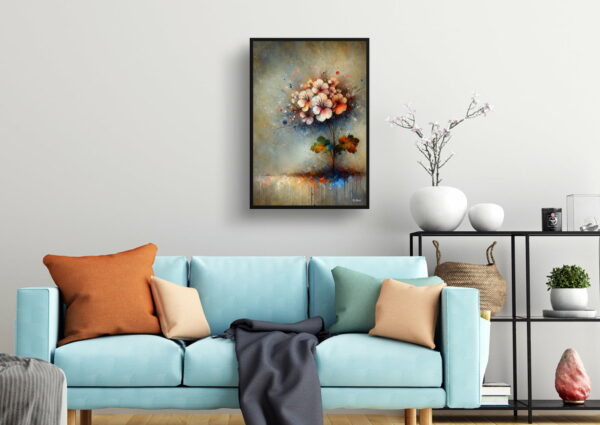 oil whimsical flowers geraniumpelargoniums living room 1