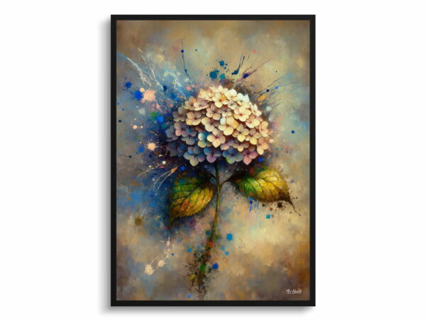 oil whimsical flowers hortensiahydrangea front view 1