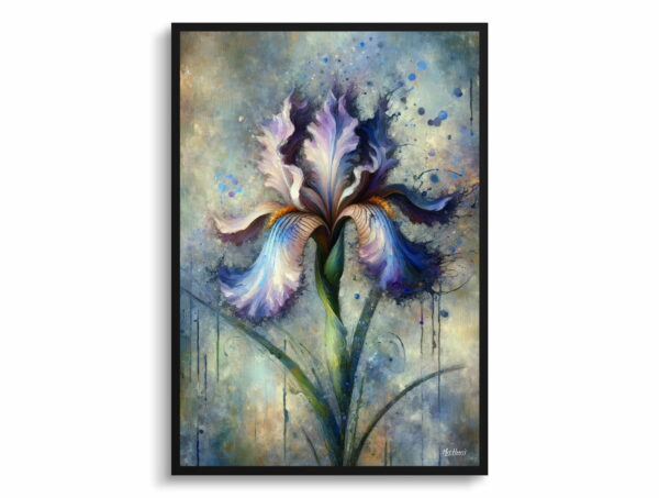 oil whimsical flowers irisfleur de lis front view 1