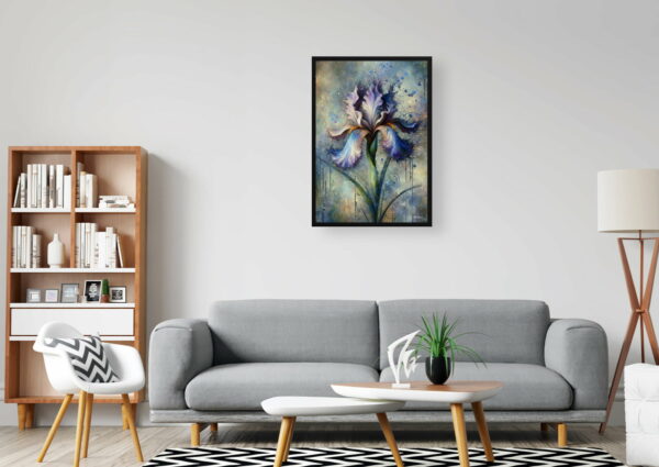 oil whimsical flowers irisfleur de lis office 1