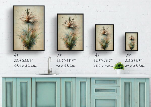 oil whimsical flowers japanese sedgecarex oshimensis everillo print size comparison 1