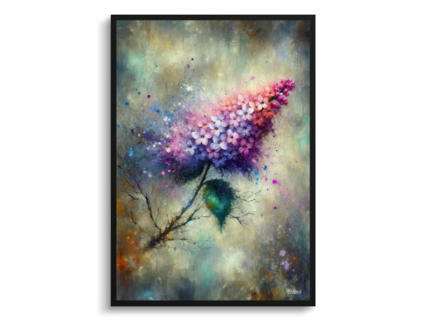 oil whimsical flowers lilacsyringa vulgaris front view