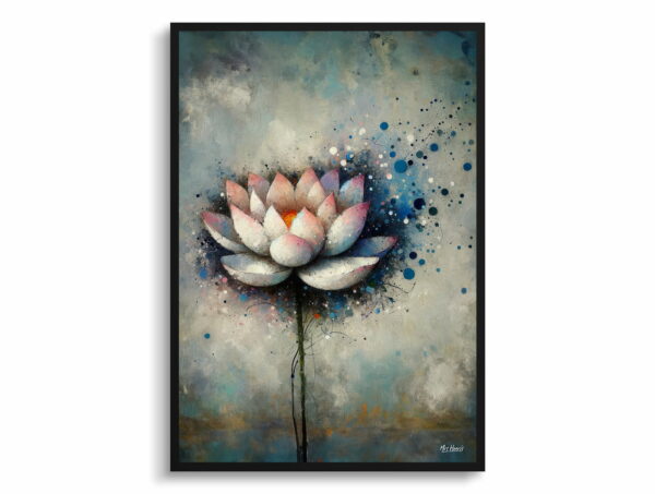 oil whimsical flowers lotusnelumbo nucifera front view 1