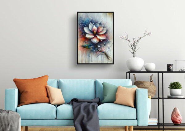 oil whimsical flowers magnoliagrandiflora living room 1