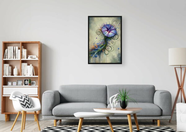 oil whimsical flowers morning gloryipomoea purpurea office 1