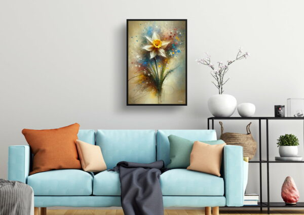 oil whimsical flowers narcissus jonquildaffodil living room 1