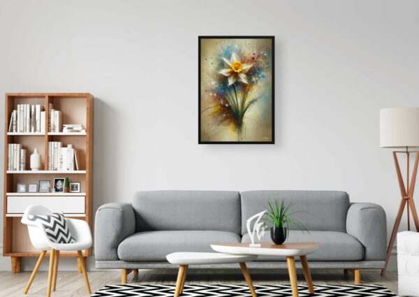 oil whimsical flowers narcissus jonquildaffodil office 1