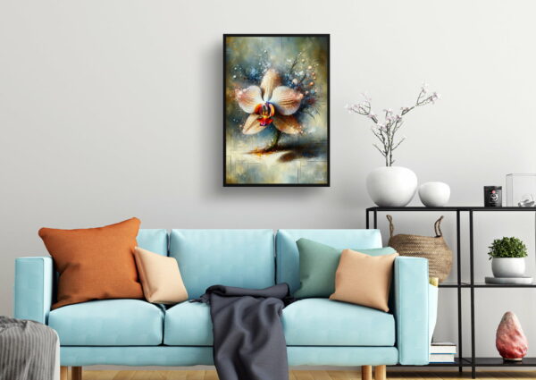 oil whimsical flowers orchidorchidaceae living room 1