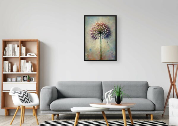 oil whimsical flowers ornamental onionallium nigrum office 1