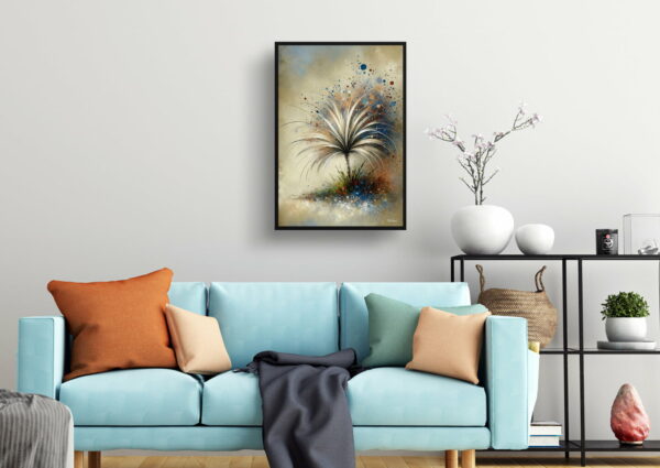 oil whimsical flowers stipa ichujarava ischu living room 1