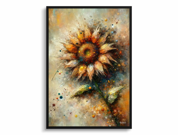 oil whimsical flowers sunflowerhelianthus annuus front view 1