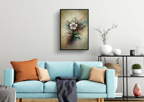 oil whimsical flowers sweet rockethesperis matronalis living room 1